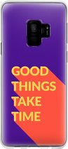 Samsung Galaxy S9 Telefoonhoesje - Transparant Siliconenhoesje - Flexibel - Met Quote - Good Things - Paars