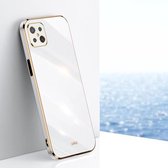 Voor OPPO A92s XINLI Straight 6D Plating Gold Edge TPU Shockproof Case (wit)
