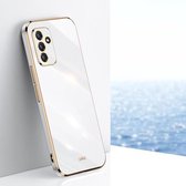 Voor Samsung Galaxy A82 5G XINLI Straight 6D Plating Gold Edge TPU Shockproof Case (wit)