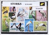 Ooievaars – Luxe postzegel pakket (A6 formaat) : collectie van 25 verschillende postzegels van ooievaars – kan als ansichtkaart in een A6 envelop - authentiek cadeau - kado - geschenk - kaart - baby - vogel - zwartwit - Ciconiidae - Cathartidae