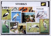 Ooievaars – Luxe postzegel pakket (A6 formaat) : collectie van verschillende postzegels van ooievaars – kan als ansichtkaart in een A6 envelop - authentiek cadeau - kado - geschenk - kaart - baby - vogel - babies - zwartwit - Ciconiidae - Cathartidae