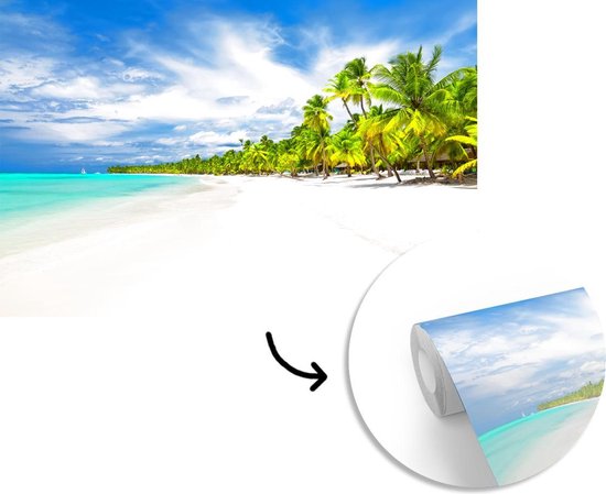 Papier peint - Papier peint photo Plage - Mer - Palmiers - Largeur 420 cm x hauteur 280 cm