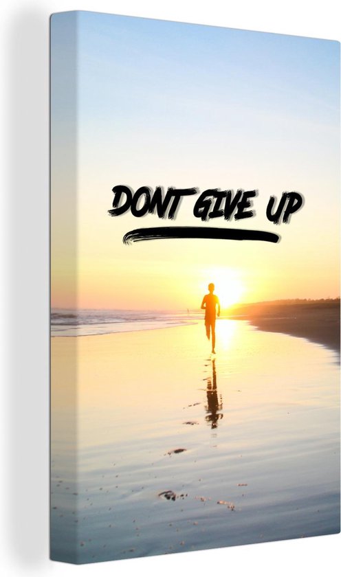 Peinture sur toile Citations - Dictons - 'N'abandonnez pas' - Sport - 60x90 cm - Décoration murale