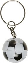 sleutelhanger voetbal jongens 2,5 cm wit/zwart