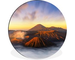 WallCircle - Wandcirkel - Muurcirkel - Indonesië - Vulkaan - Java - Aluminium - Dibond - ⌀ 60 cm - Binnen en Buiten