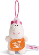 knuffelhanger Goede Rit junior 8 cm polyester wit