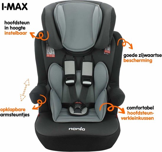 Nania Siege auto pour bebes LUXE I-Max SP 1+2+3 Gris et noir pas cher 