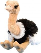 knuffel struisvogel 30 cm pluche bruin/zwart