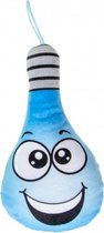 knuffel lampje met gek gezicht blauw 20x10 cm