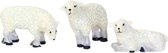 schapen miniatuur 3 x 6 cm wit 3 stuks