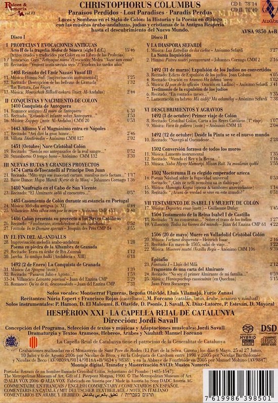 Capella Reial Hesperion XXI - Christophorus Columbus (Super Audio CD) - Capella Reial Hesperion Xxi