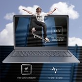 Jumper EZbook X3 Ultra Thin Laptop, Microsoft Office 365 gratis, 13,3” FHD-scherm, Intel Celeron N3350 (tot 2,4 GHz), 4GB RAM + 64GB eMMC, uitbreidbare opslag 1TB SSD en 128GB TF,