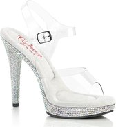 Fabulicious - GLORY-508DM Sandaal met enkelband - US 10 - 40 Shoes - Transparant/Zilverkleurig