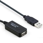 USB verlengkabel met versterker 2.0 - Zwart - 5 meter - Allteq