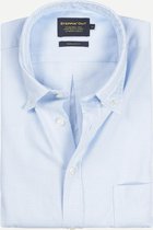 Steppin' Out Herfst/Winter 2021  Brushed Cotton Button Down Shirt Mannen - Regular Fit - Katoen - Blauw (L)
