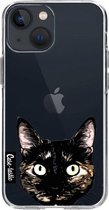 Casetastic Apple iPhone 13 mini Hoesje - Softcover Hoesje met Design - Peeking Kitty Print