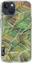 Casetastic Apple iPhone 13 Hoesje - Softcover Hoesje met Design - Tropical Leaves Yellow Print