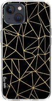 Casetastic Apple iPhone 13 Hoesje - Softcover Hoesje met Design - Abstraction Outline Gold Print