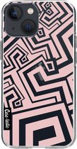 Casetastic Apple iPhone 13 mini Hoesje - Softcover Hoesje met Design - Abstract Pink Wave Print