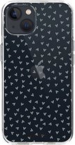 Casetastic Apple iPhone 13 Hoesje - Softcover Hoesje met Design - Green Hearts Transparant Print