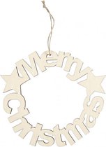 houten decoratie Merry Christmas 22 cm blank per stuk