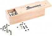 Domino dubbel-6 junior 41 cm hout wit 28 stenen