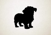 Shorkie - Silhouette hond - M - 61x60cm - Zwart - wanddecoratie