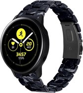 Resin Smartwatch bandje - Geschikt voor  Samsung Galaxy Watch Active resin band - zwart/wit - Strap-it Horlogeband / Polsband / Armband