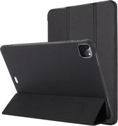 TPU horizontale flip lederen hoes met drie opvouwbare houder voor iPad Pro 12.9 2021/2020/2018 (zwart)