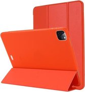 TPU horizontale flip lederen hoes met drie opvouwbare houder voor iPad Pro 12.9 2021/2020/2018 (rood)