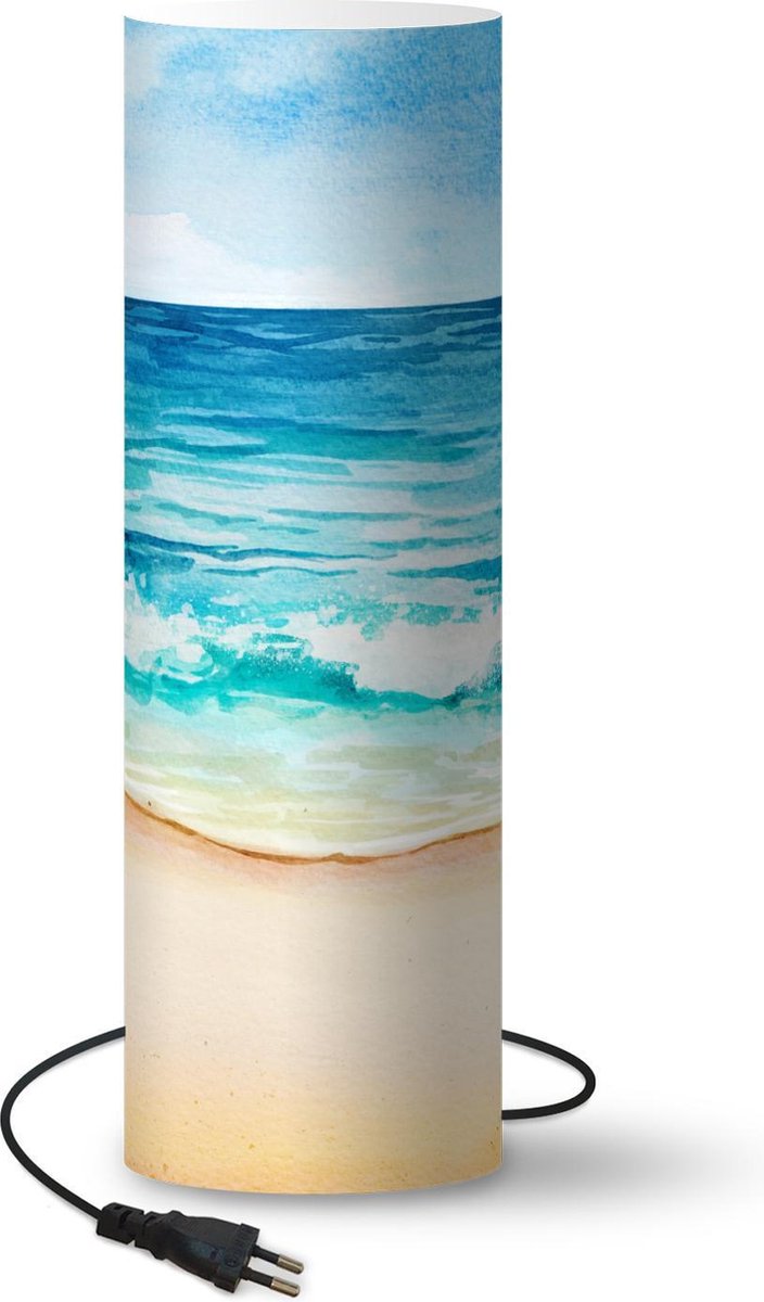 Lamp - Nachtlampje - Tafellamp slaapkamer - Strand - Zee - Golf - 70 cm hoog - Ø22.3 cm - Inclusief LED lamp