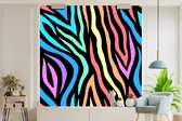 Behang - Fotobehang Patronen - Zebra - Kleuren - Breedte 300 cm x hoogte 300 cm