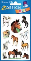 stickervel Paard junior 7,6 x 12 cm papier bruin 22-delig