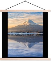Image emblématique du Mont Fuji dans la préfecture japonaise de Yamanashi poster textielposter 60x60 cm