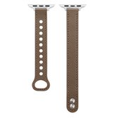 Leren band met dubbele studs voor Apple Watch Series 6 & SE & 5 & 4 40 mm / 3 & 2 & 1 38 mm (bruin)