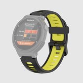 Voor Garmin Forerunner 735/235 tweekleurige siliconen vervangende band horlogeband (zwart + geel)