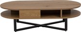 24Designs Bardon Ovale Salontafel - L120 X B60 X H35/55 Cm - Bruin Eiken