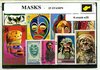 Afbeelding van het spelletje Maskers – Luxe postzegel pakket (A6 formaat) : collectie van 25 verschillende postzegels van maskers – kan als ansichtkaart in een A6 envelop - authentiek cadeau - kado - geschenk - kaart - klederdracht - feest - carnaval - gala - cultuur - oudheid