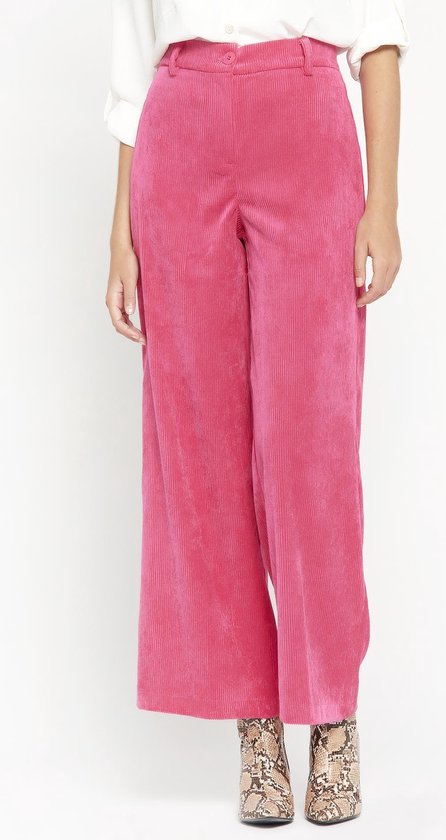 Lola Liza Corduroy broek met wijde pijpen - Pink - Maat 40 | bol.com