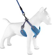 Hondentuig, hondenharnas met hondenriem – reflecterend - Blauw – maat 4XL (borst 70-80 cm)