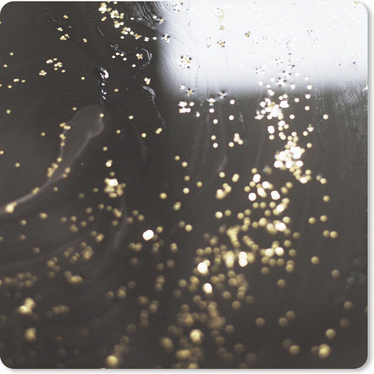 Muismat 30x30 cm - Mousepad Marmer - Luxe - Glitter - Zwart - Muismatten