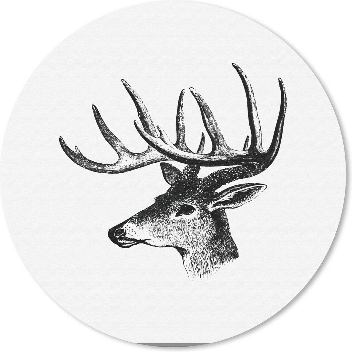 Muismat rond 20x20 cm - Mousepad Retro - Hert - Dieren - Ronde muismatten