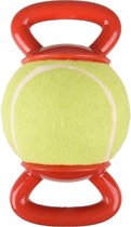 Flamingo tpr spela tennisbal + 2 handvatten rood  - 13 x 13 x 22,5cm