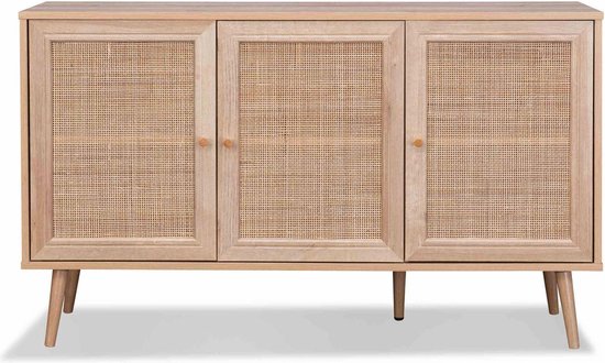 Buffet Alice's Garden Bohème - 120x39x70cm - 3 portes - Bois et rotin