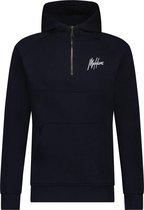 Malelions Men Half Zip Hoodie - Navy