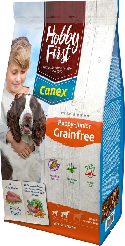 Hobbyfirst Canex Puppy-Junior Grainfree Eend - Hondenvoer - 12 kg