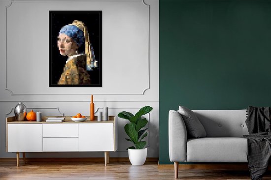 Affiche avec cadre Girl With De Parel - Johannes Vermeer - Pixel - 60x90 cm