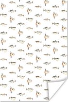 Poster Vis - Kleuren - Patroon - 60x90 cm