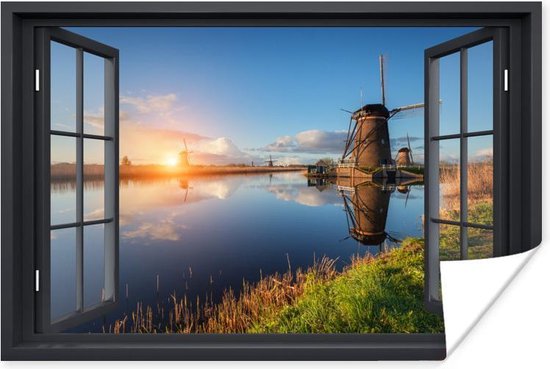 Affiche Vue - Moulin - Soleil - 90x60 cm