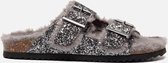 Colors of California Furry Bio pantoffels zilver - Maat 40